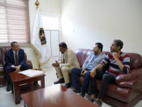 Al-Khubaji and Al-Kaf  meet the head of the General Syndicate of Banks, money exchanges, Insurance and Financial Business